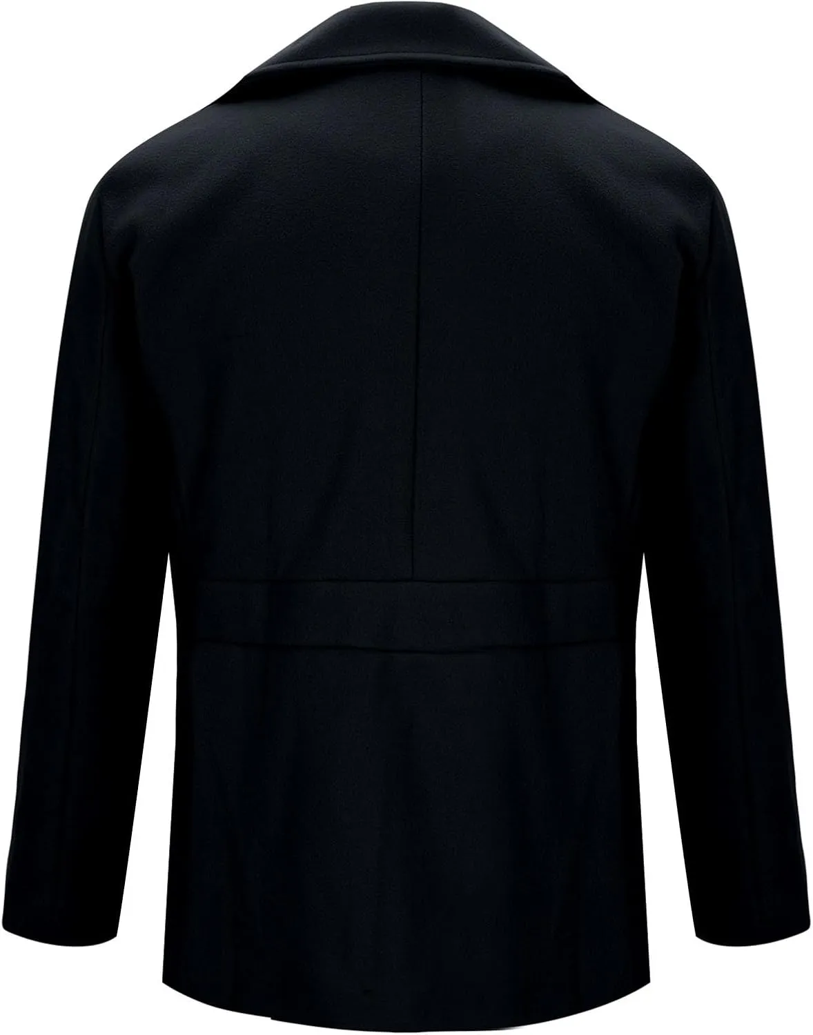 Trench Coat Men Business Trench Coat Mid Length Peacoat Notch Collar Jackets Button Down Open Front Cardigan