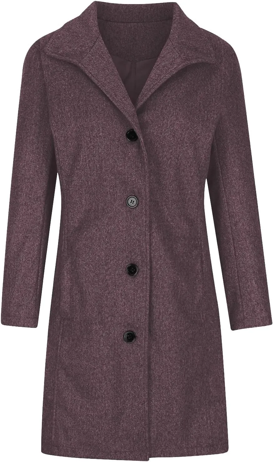 Trench Coat Women Single Breasted Long Coat Wool Blend Peacoat Plus Size Dressy Jackets Casual Fall Winter Coats