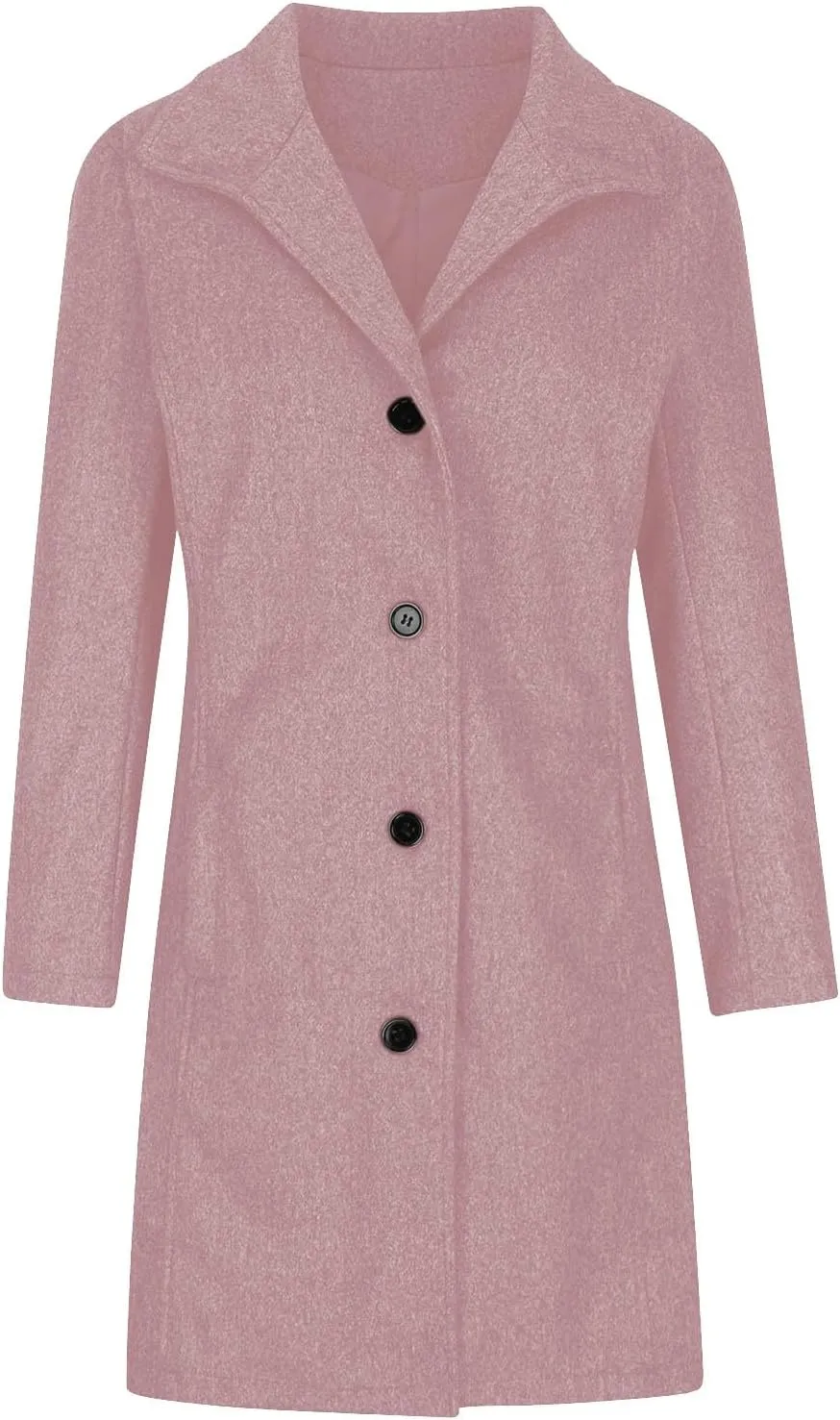 Trench Coat Women Single Breasted Long Coat Wool Blend Peacoat Plus Size Dressy Jackets Casual Fall Winter Coats