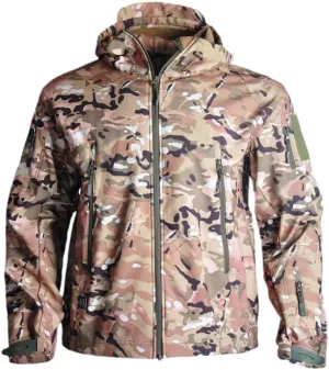 USTZFTBCL Men's Soft Shell Tactical Military Jacket:Waterproof,Windbreaker,Camo Field Bomber Design
