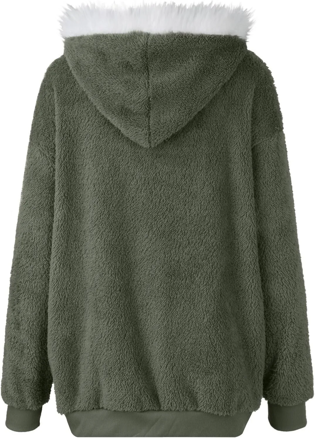 Winter Coats for Women Hooded Sherpa Jacket Fleece Oversized Trendy Color Block Jackets Warm Outerwear 2024