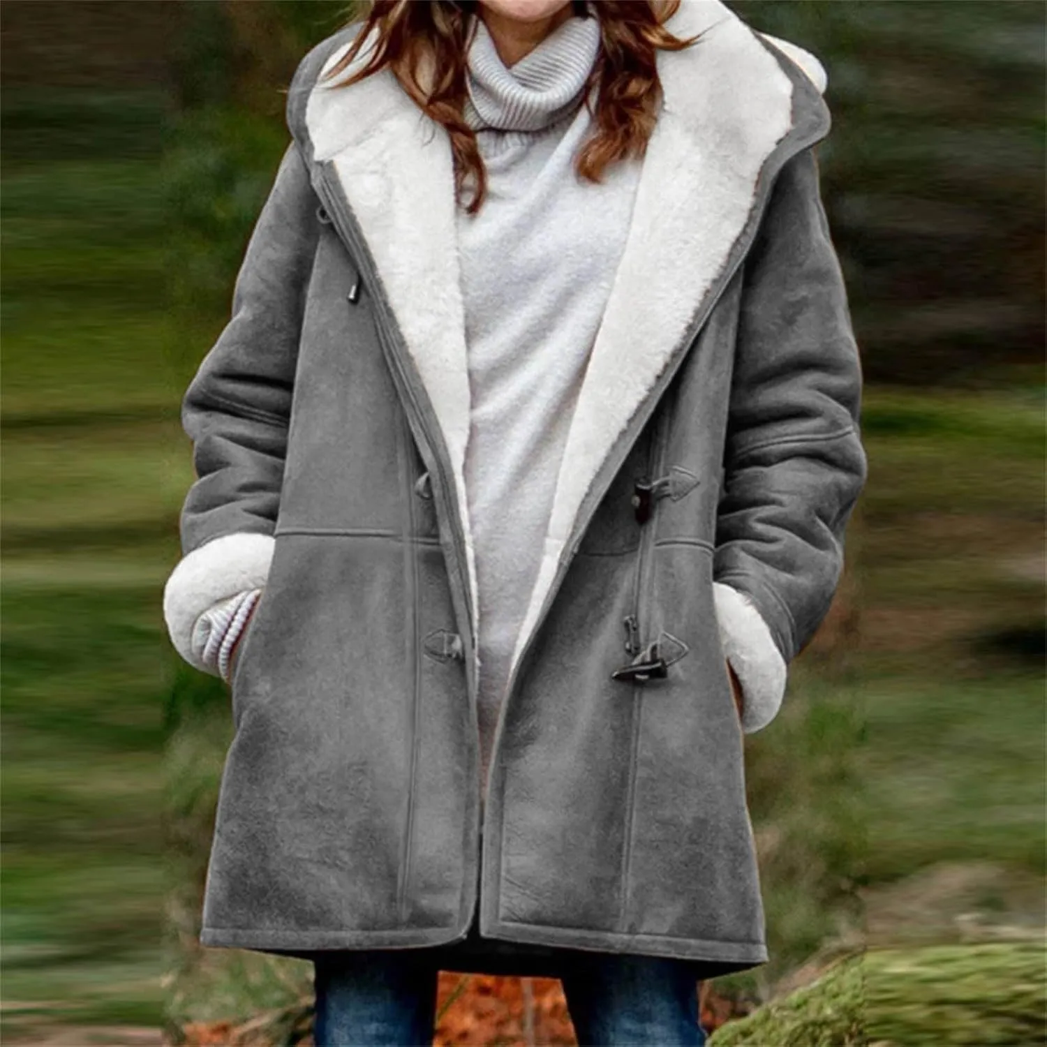 Winter Coats for Women Plus Size Fleece Lined Jackets Oversized Hooded Parka Peacoats Winter Warm Outerwear
