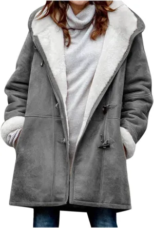 Winter Coats for Women Plus Size Fleece Lined Jackets Oversized Hooded Parka Peacoats Winter Warm Outerwear
