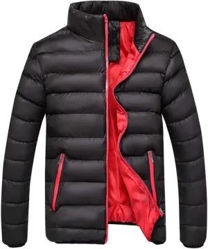 Winter Jackets for Men, Men's Puffer Jacket Lightweight Warm Packable Winter Coats Water-Resistant Solid Color Jacket