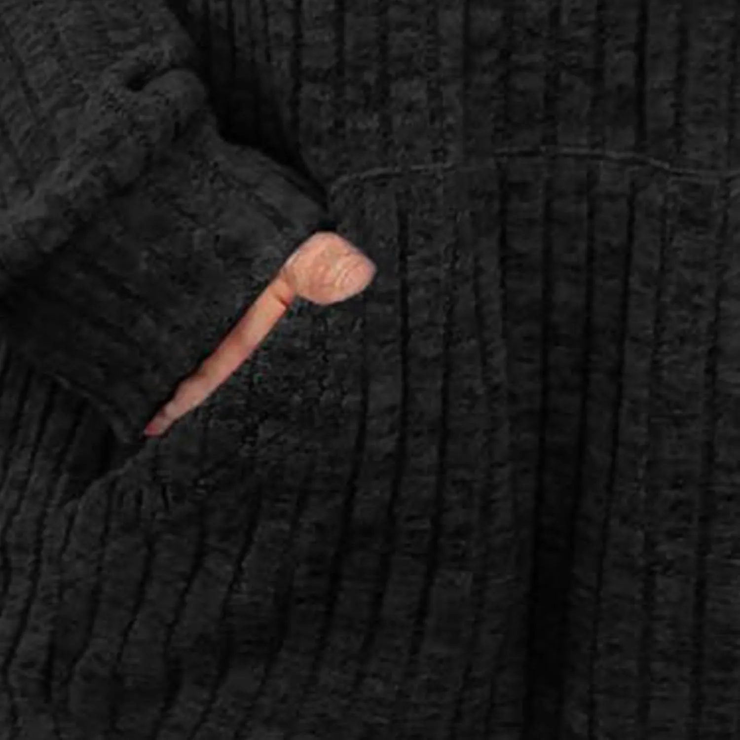 Winter Striped Hooides for Women Casual Loose Solid Hooded Long Sleeve Knitted Textured T Shirts Loose Thick Sweater