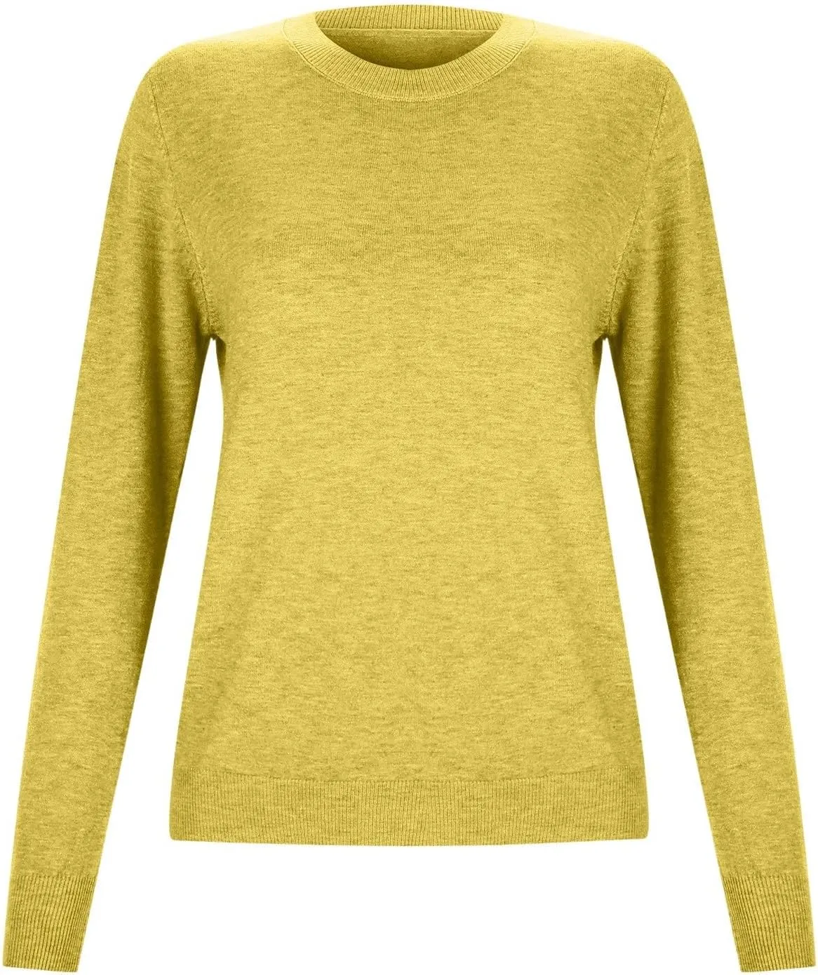 Women Cropped Pullover Sweatshirt Solid Crewneck Long Sleeve Knitted Pullover Sweater Casual Loose Fit Outfits