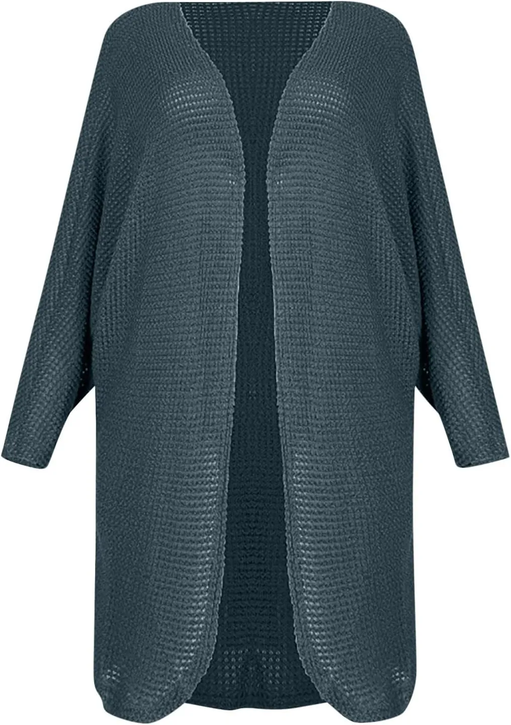 Women Long Sleeve Cardigan 2023 Open Front Solid Color Chunky Knit Sweaters Oversized Slouchy Dropped Outerwear Coat