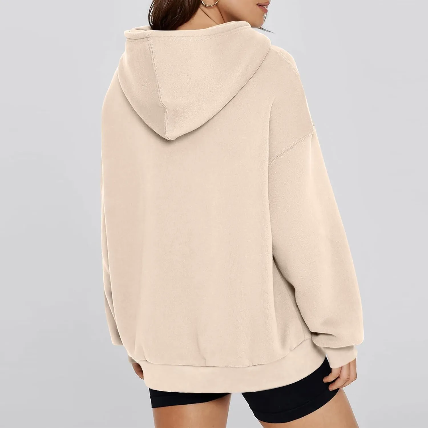 Women Oversized Hoodie Fleece Y2K Hoodie with Kangaroo Pockets Casual Fall Sweatshirts Long Sleeve Preppy Sweatshirt