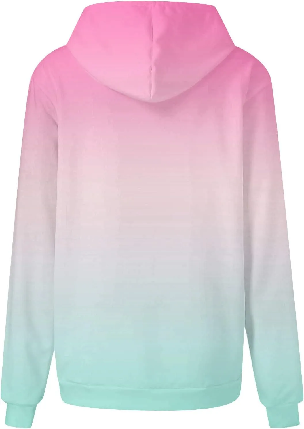 Women Oversized Hoodies&Sweatshirt,Fashion Gradient/Floral Pattern Drawstring Hooded Pullover Tops Fall Clothes