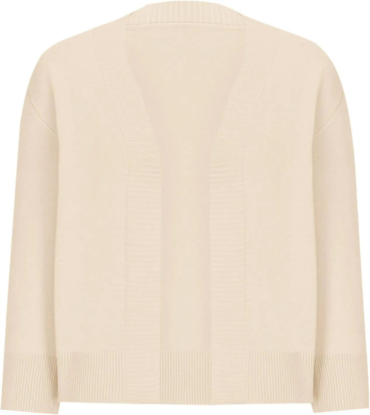 Women's 3/4 Sleeve Cropped Cardigan Sweater Open Front Solid Knitted Short Shrugs Cardigans Lightweight Sweaters