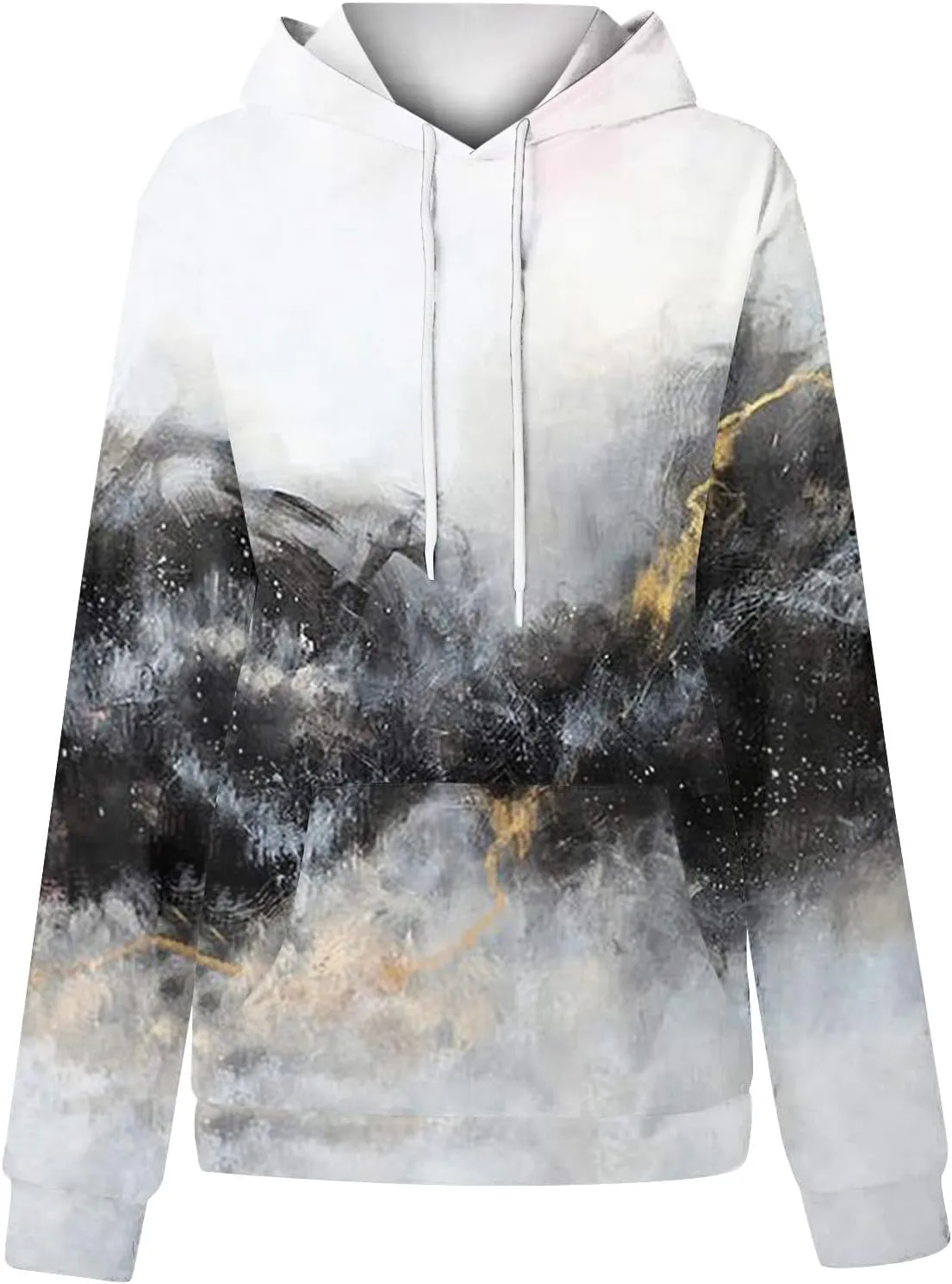 Womens Autumn Sweatshirts 2023 Casual Ethnic Style Print Hooded Tops Long Sleeve Loose Fit Vintage Sweatshirt