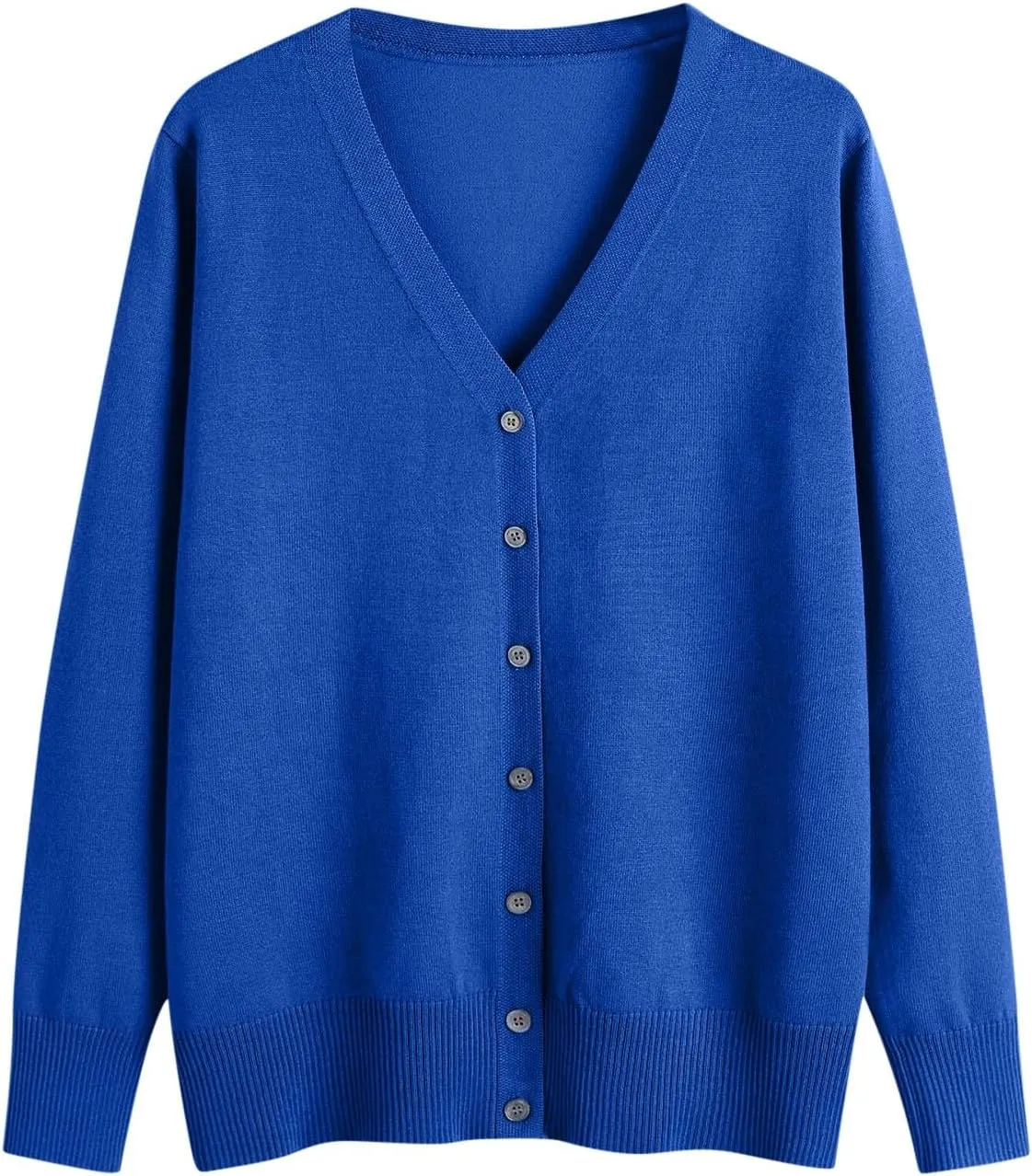 Womens Button Down Sweaters Lightweight Open Front Cardigan V Neck Long Sleeve Knitted Fall Tops Soft Outwear Sweater