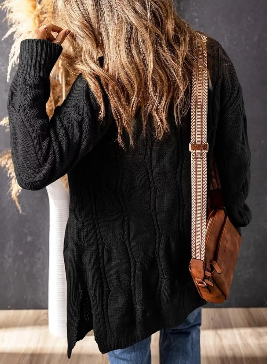 Women's Cardigan Sweaters Open Front Knitted Long Cardigans 2024 Fall Fashion Oversized Casual Sweater with Pockets