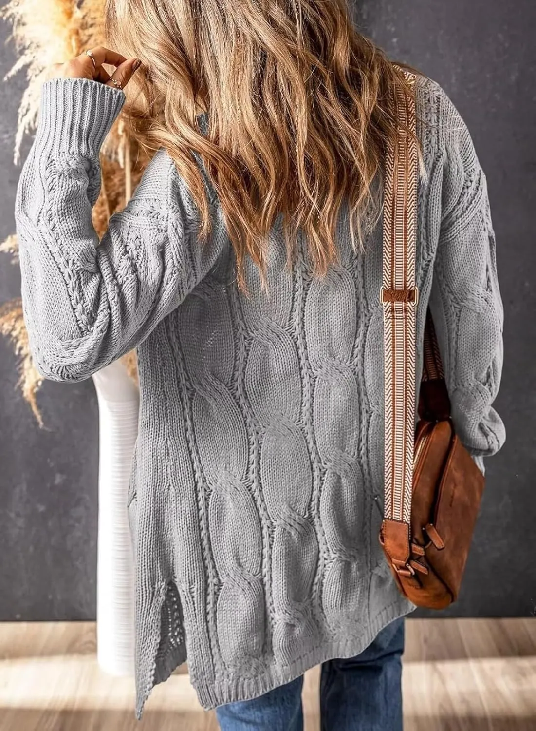 Women's Cardigan Sweaters Open Front Knitted Long Cardigans 2024 Fall Fashion Oversized Casual Sweater with Pockets