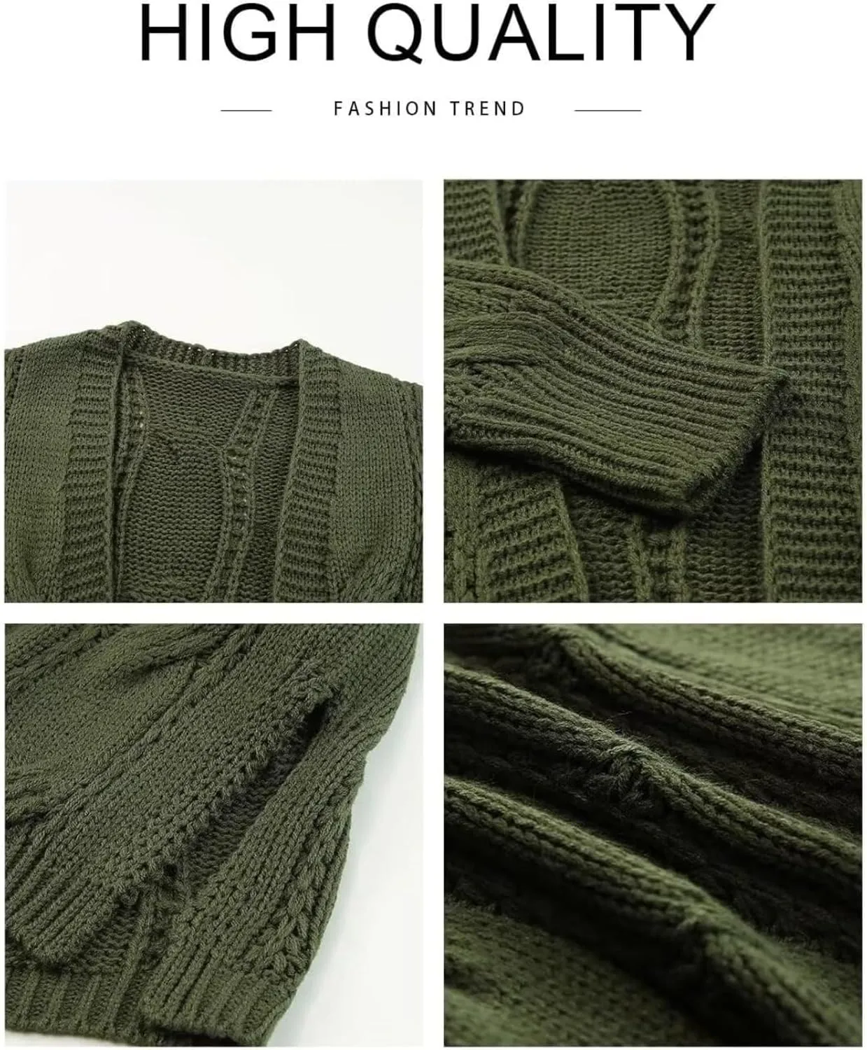 Women's Cardigan Sweaters Open Front Knitted Long Cardigans 2024 Fall Fashion Oversized Casual Sweater with Pockets