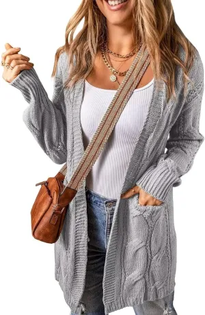 Women's Cardigan Sweaters Open Front Knitted Long Cardigans 2024 Fall Fashion Oversized Casual Sweater with Pockets
