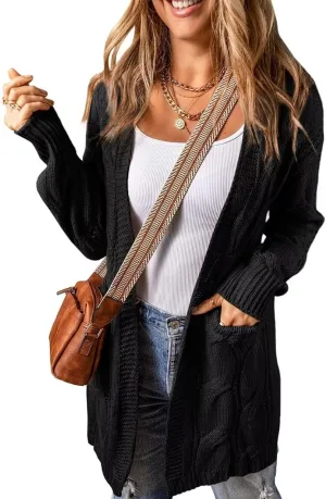 Women's Cardigan Sweaters Open Front Knitted Long Cardigans 2024 Fall Fashion Oversized Casual Sweater with Pockets