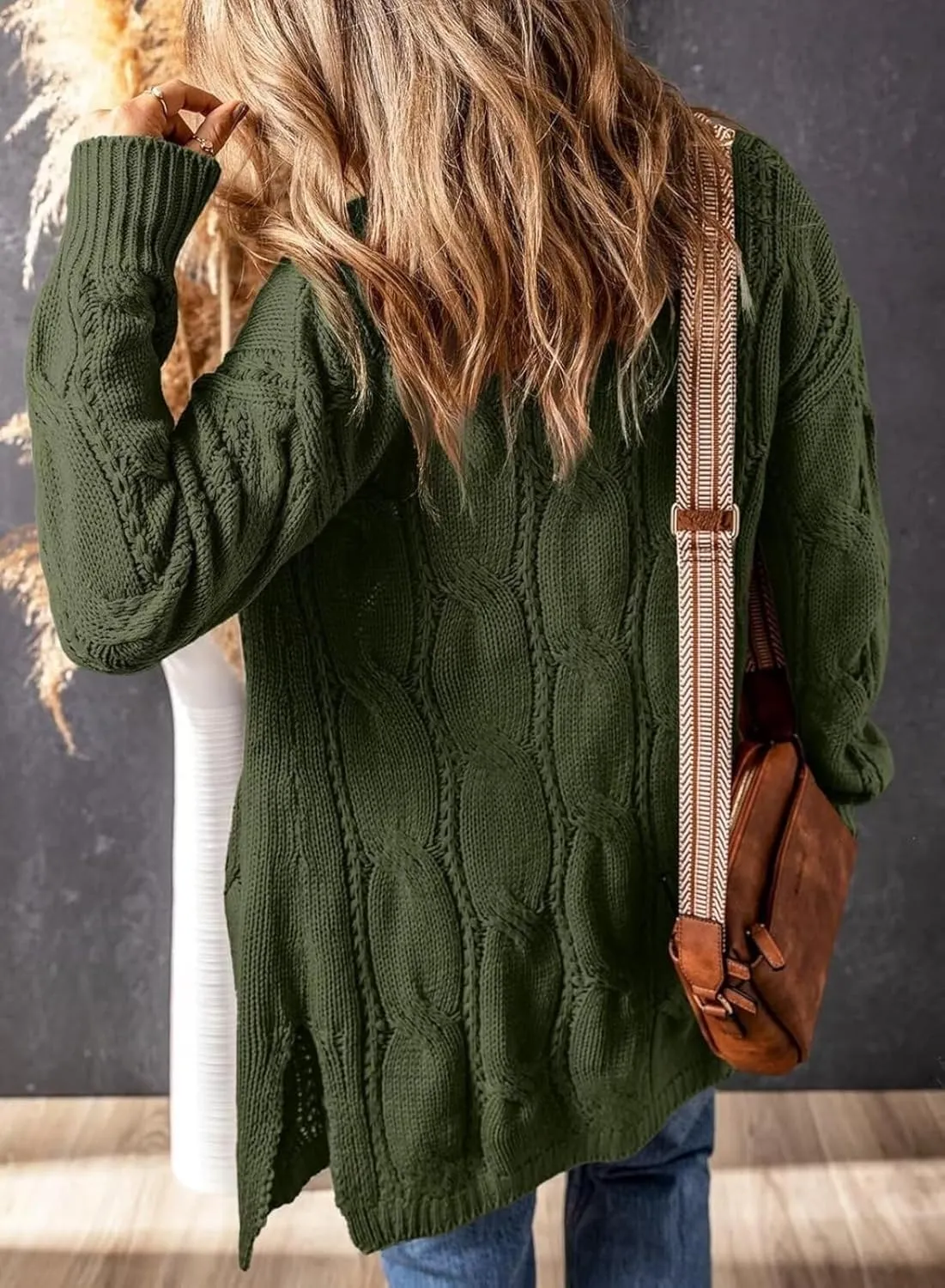 Women's Cardigan Sweaters Open Front Knitted Long Cardigans 2024 Fall Fashion Oversized Casual Sweater with Pockets