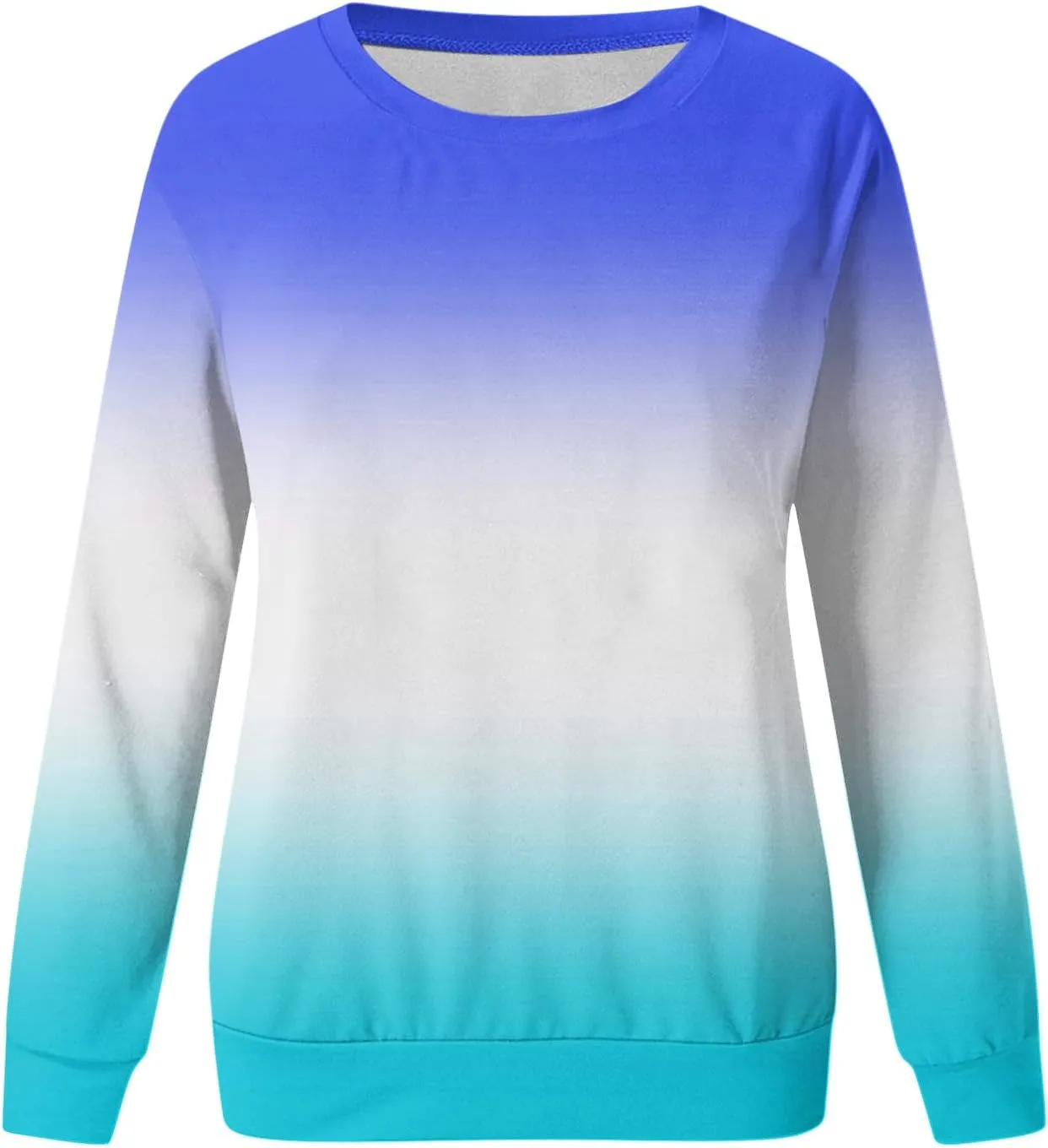 Womens Casual Crewneck Sweatshirt Long Sleeve Solid Color Shirt Soft Lightweight Loose Top Fall Clothes