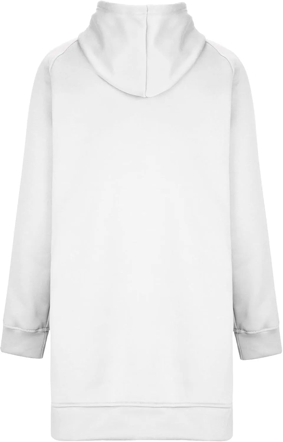 Women's Casual Long Hoodies Oversized Thick Fleece Solid Color Hooded Sweatshirt Pullover Side Split High Low Hem Tops