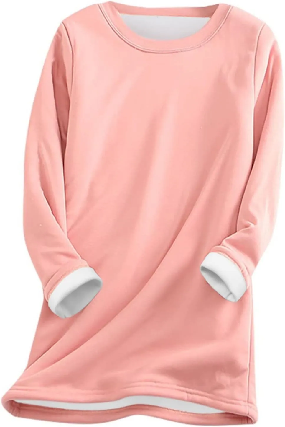 Womens Casual Sherpa Fleece Lined Sweatshirt Trendy Thick Warm Velvet Blouses Soft Baggy Long Sleeve Lounge Pullovers