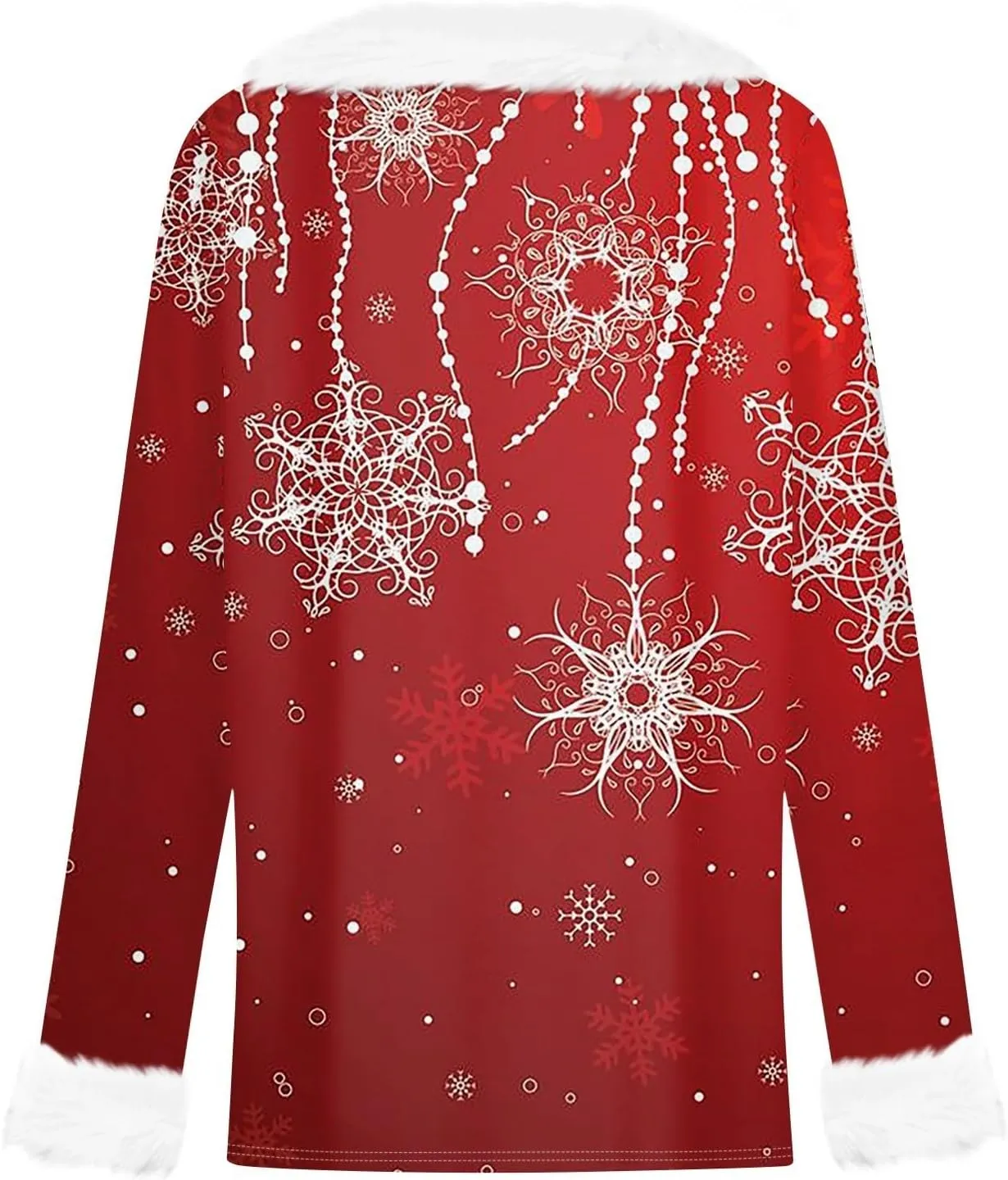 Womens Christmas Shirt Fashion Slim Fit Fluffy Furry V Neck Xmas Sweatshirt Loose Cute Snow Print Fall Winter Clothes