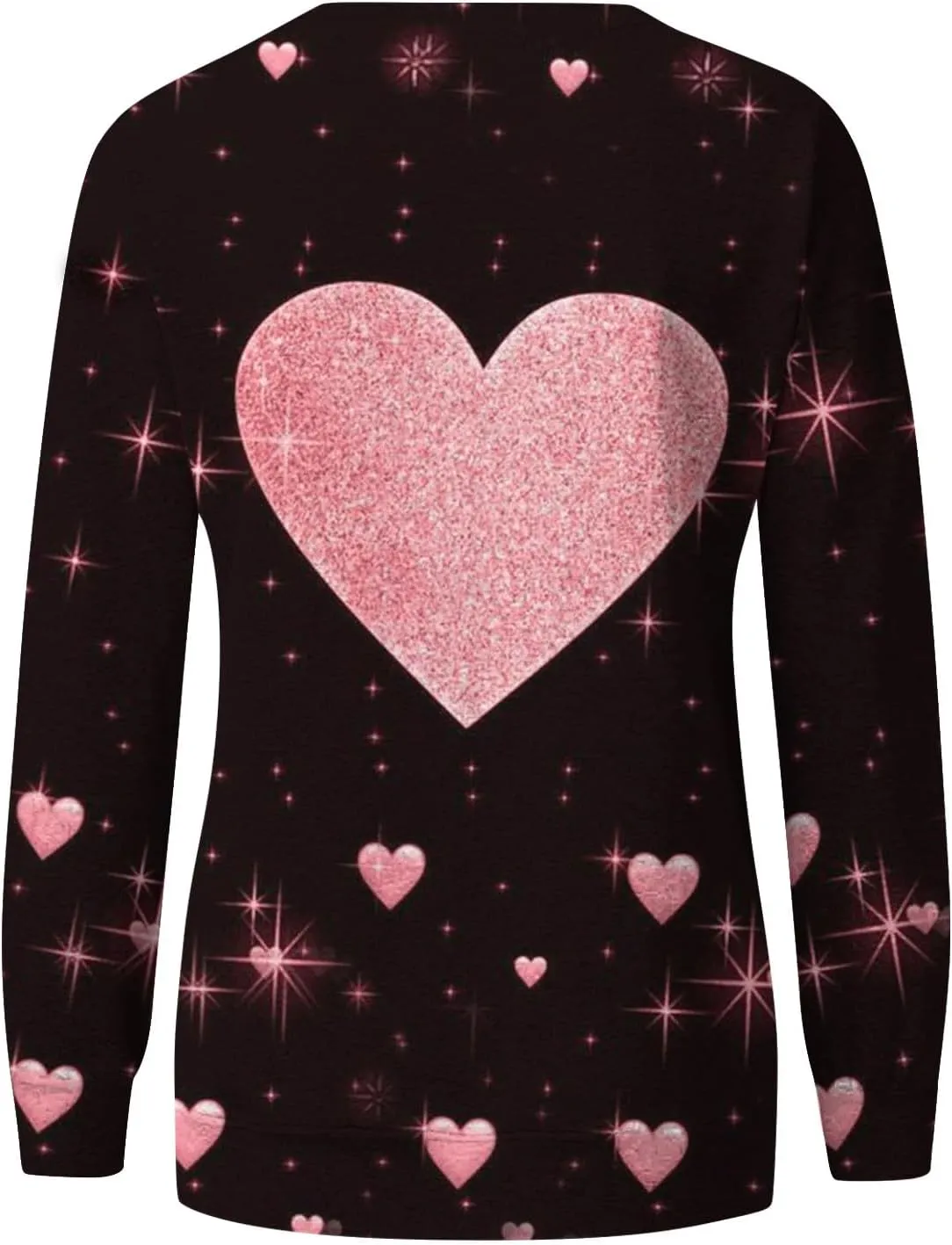 Women's Crewneck Sweatshirt Long Sleeve Casual Loose Trendy Vintage Cute Flower Heart Graphic Pullover Tops