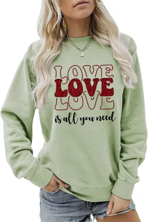 Womens Crewneck Sweatshirts Long Sleeve Crew Neck Pullover Sweatshirt Casual Outfits 2023 Fall Clothes Trendy