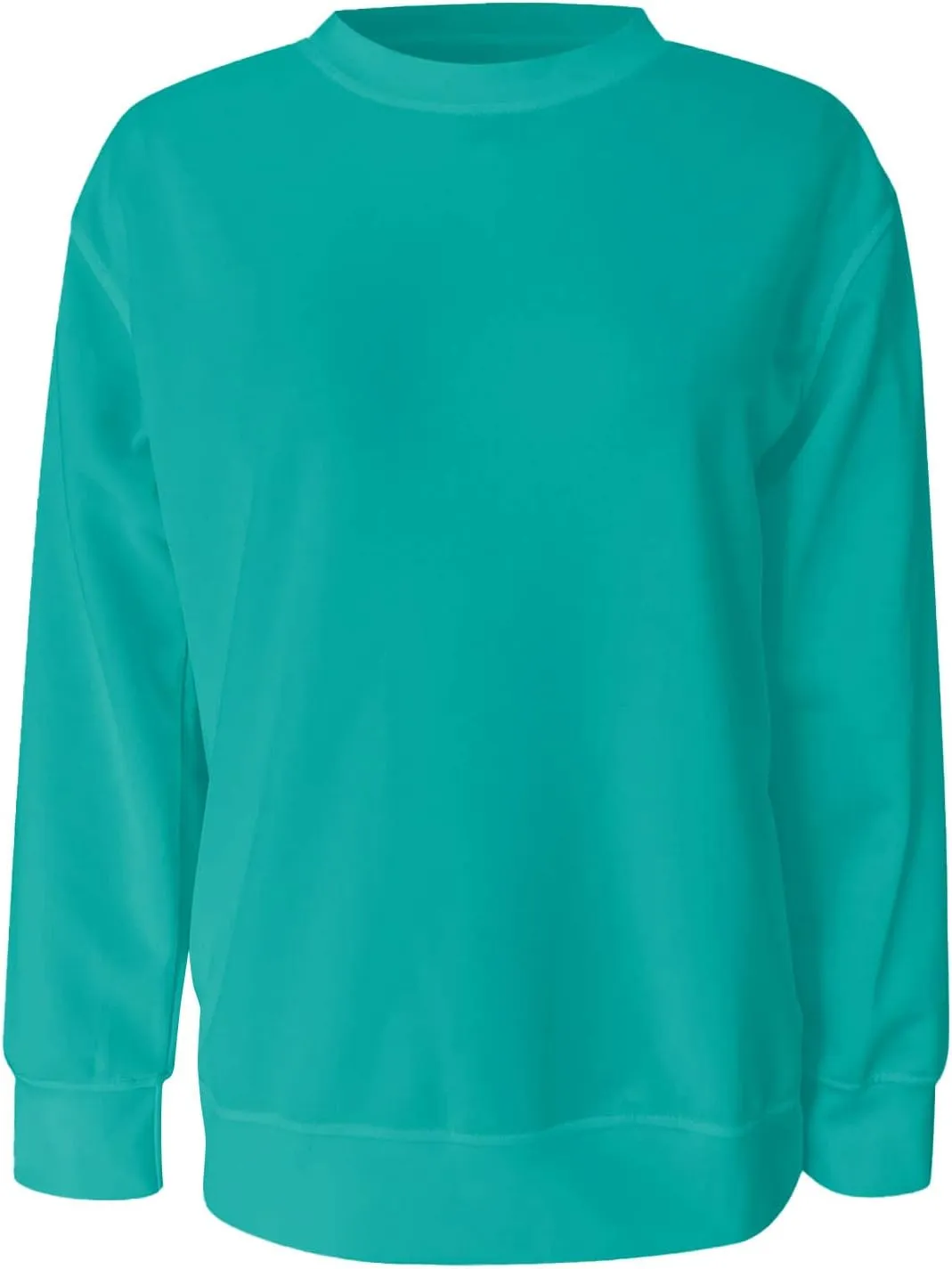 Womens Crewneck Sweatshirts No Hood Fall Long Sleeve Outfits Fashion Solid Oversized Sweatshirt Winter Pullover 2024