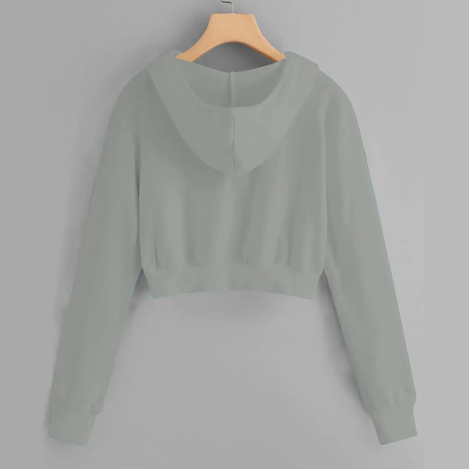 Womens Cropped Zip Up Hoodies Long Sleeve Sweatshirt Jacket with Hood Trendy Y2K Crop Tops Teen Girls Clothes 2024