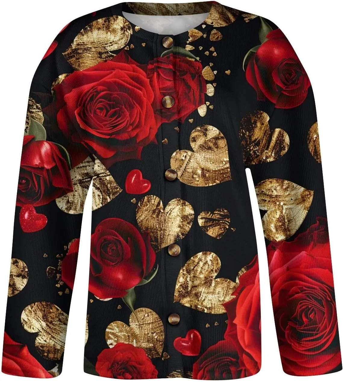 Womens Cute Heart Cardigan Sweaters Graphic Oversized Valentines Day Chunky Knit Button Down Long Sleeve Sweaters 2025