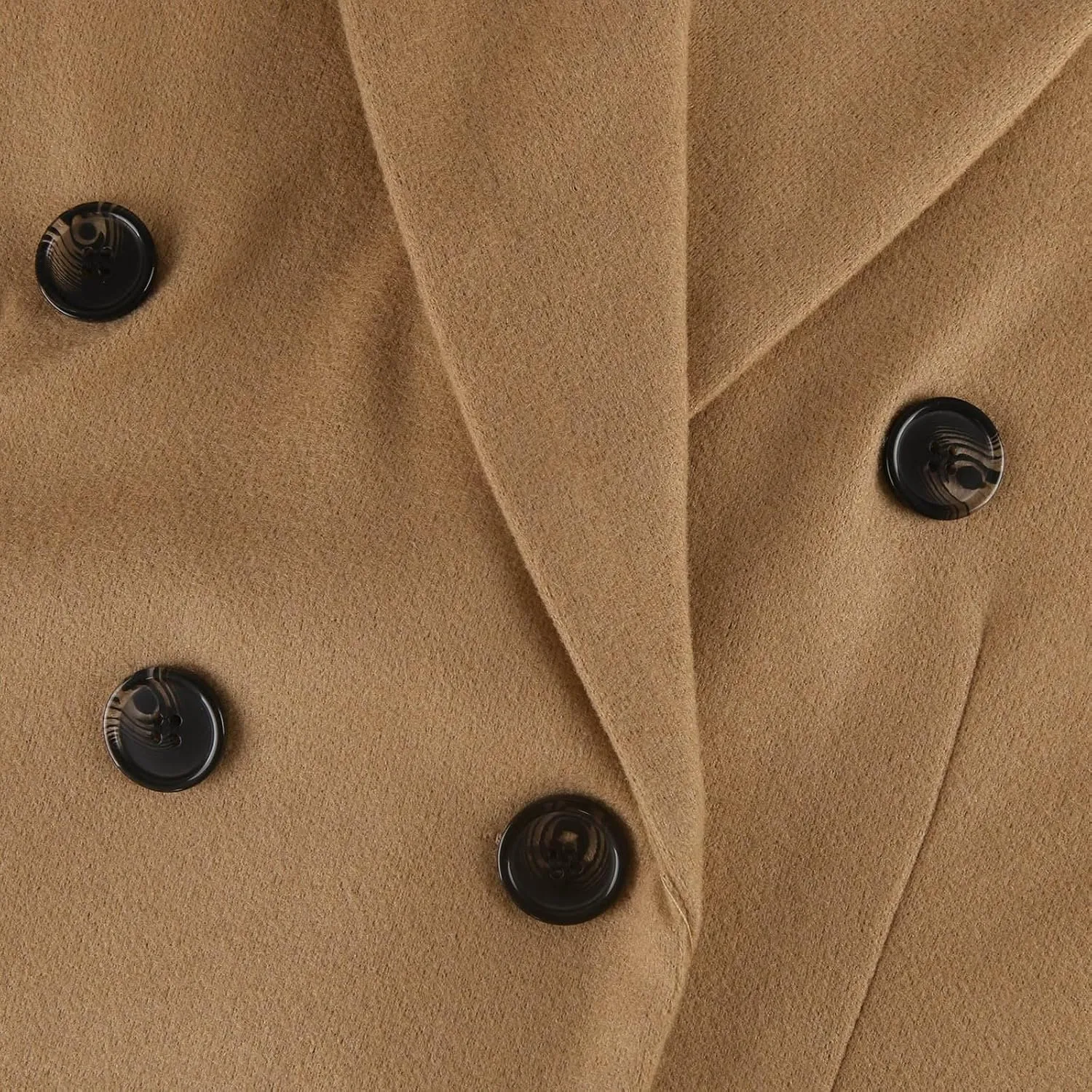 Womens Double Breasted Long Wool Coats Casual Notch Lapel Pea Coat Winter Wool Blend Peacoat Blazer Jackets Outwear