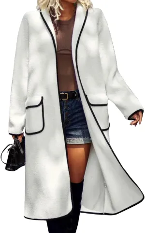 Women's Fall Coats 2025 Coats Double Breasted Slim Long Trench Coat With Belt Warm Winter Overcoat, M-2XL
