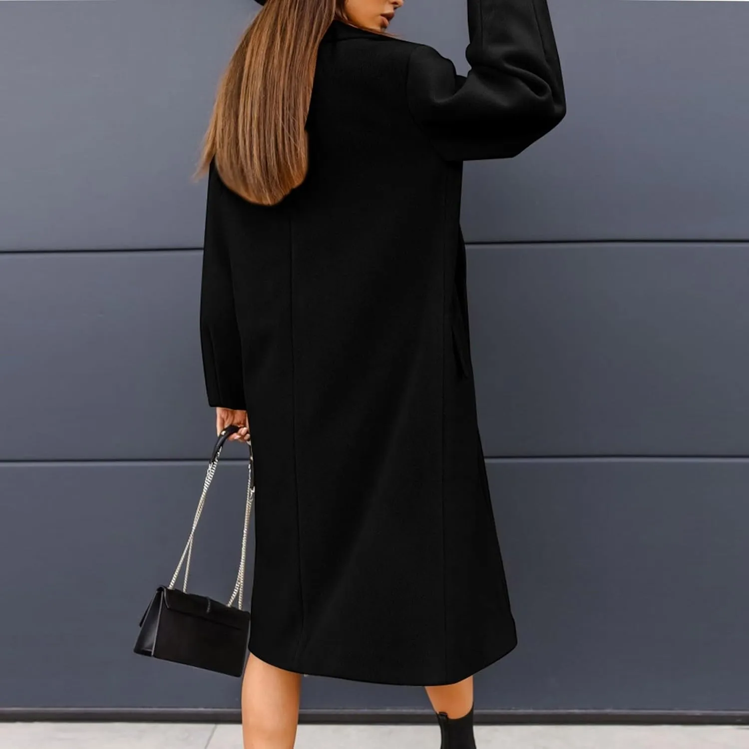 Women's Fall Coats 2025 Coats Double Breasted Slim Long Trench Coat With Belt Warm Winter Overcoat, M-2XL