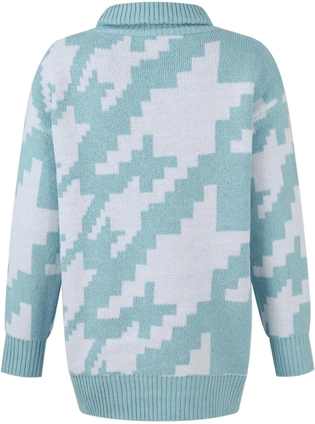Women's Fall Sweaters Oversized Turtleneck Long Sleeve Tops Fashion Color Block Pullover Shirts Winter Knit Tops