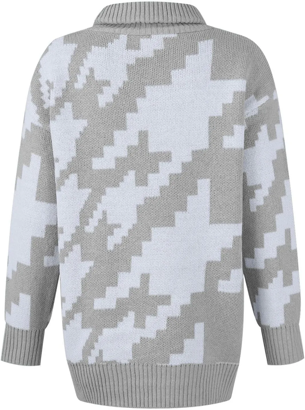 Women's Fall Sweaters Oversized Turtleneck Long Sleeve Tops Fashion Color Block Pullover Shirts Winter Knit Tops