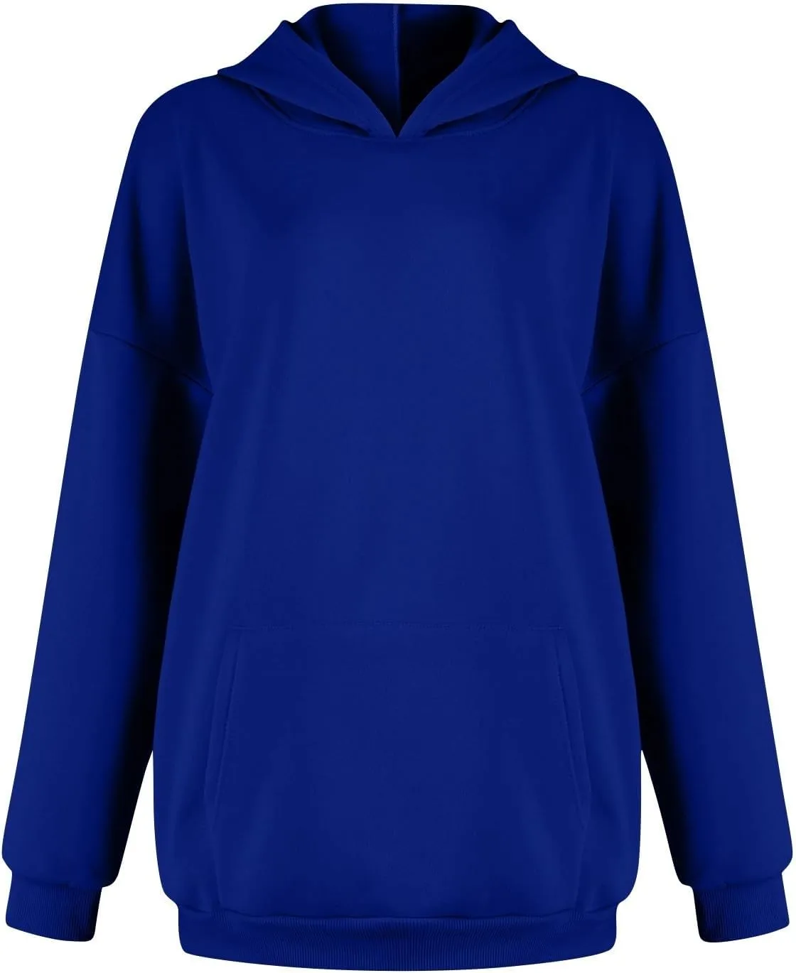 Women's Fall Winter Oversized Hooded Casual Trendy Long Sleeve Solid Loose Fleece Sweatshirt With Pockets, S-2XL