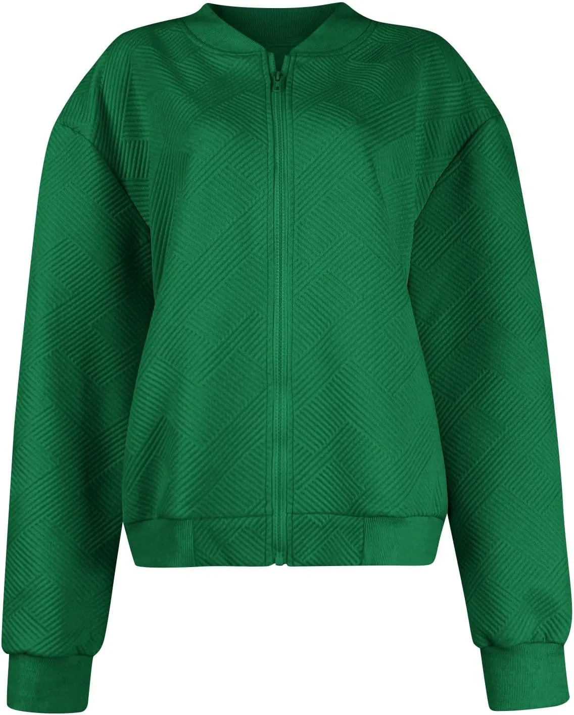 Womens Fashion 2024 Long Sleeve Zip Up Cardigan Sweatshirts Casual Cropped Pullover Jackets With Pockets