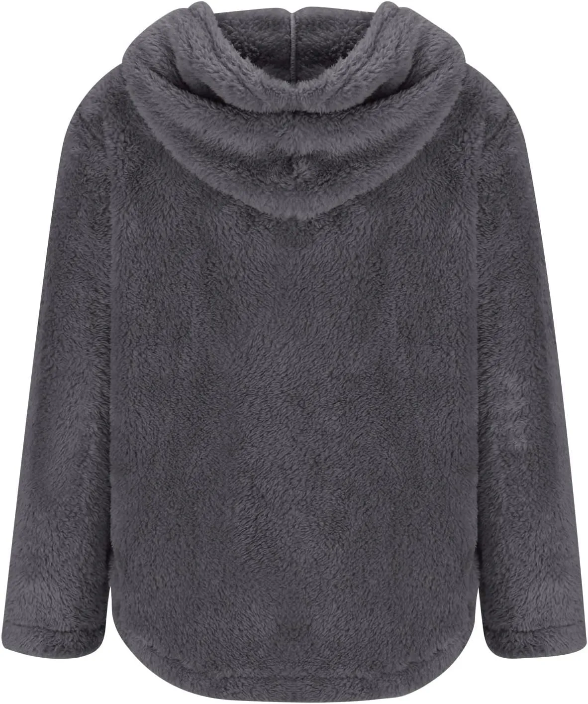 Women's Faux Fur Coat Fluffy Fuzzy Hooded Jacket Plus Size Fleece Lined Warm Coats Zip Up Winter Outerwear with Hood