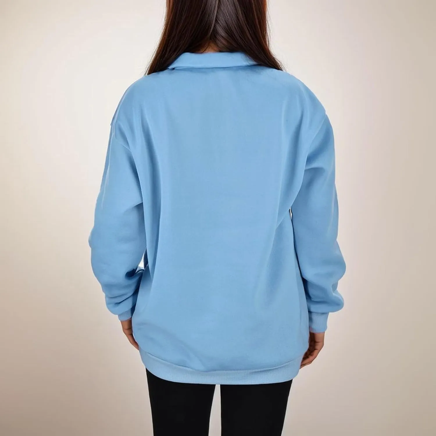 Women's Half Zip Pullover Oversized Casual Long Sleeve Sweatshirts Quarter Zip Teen Girls Fall Y2k Clothes
