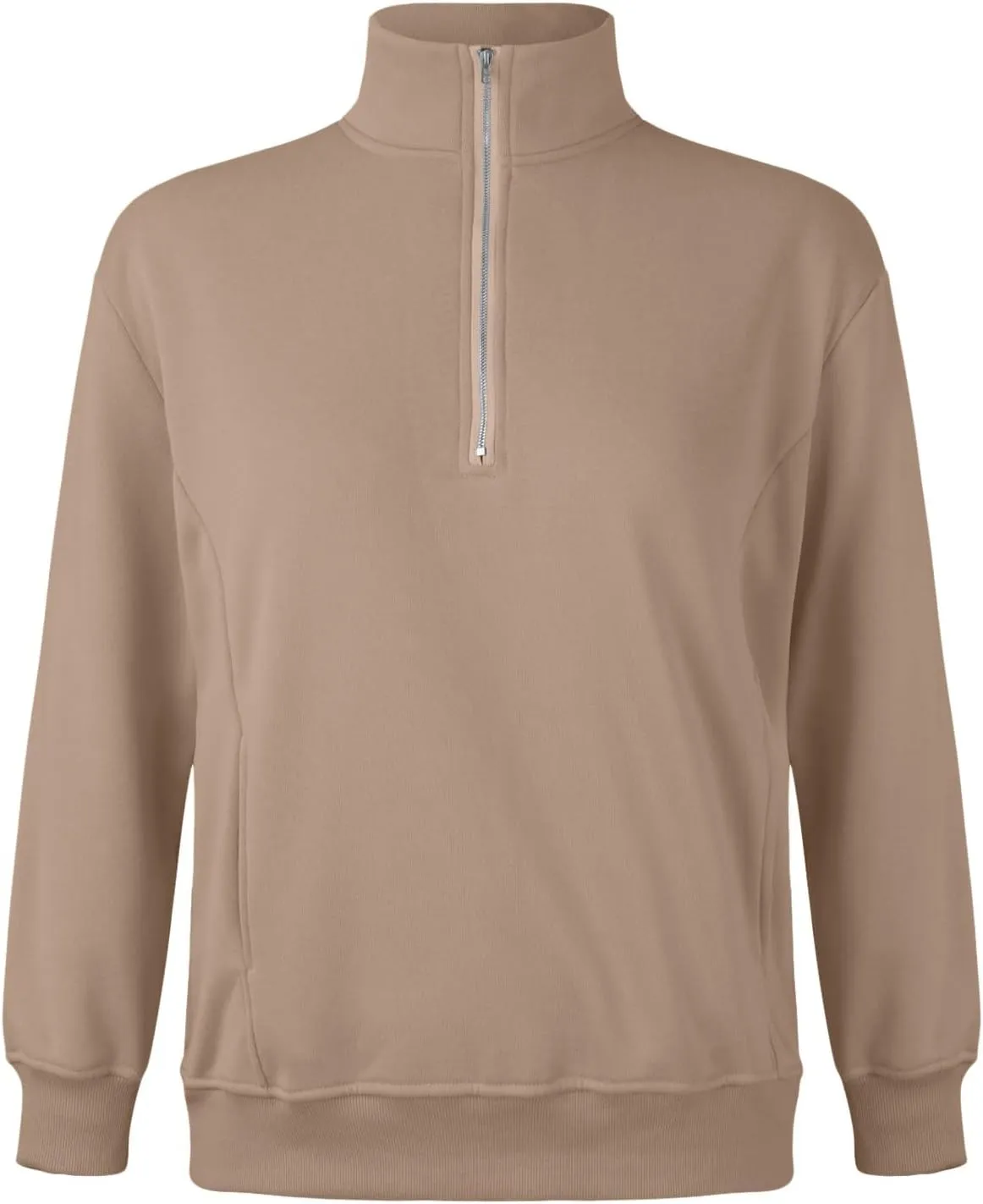 Womens Half Zip Sweatshirts Oversized Loose Long Sleeve Fleece Trendy Pullover Workout Warm Tops with Pocket