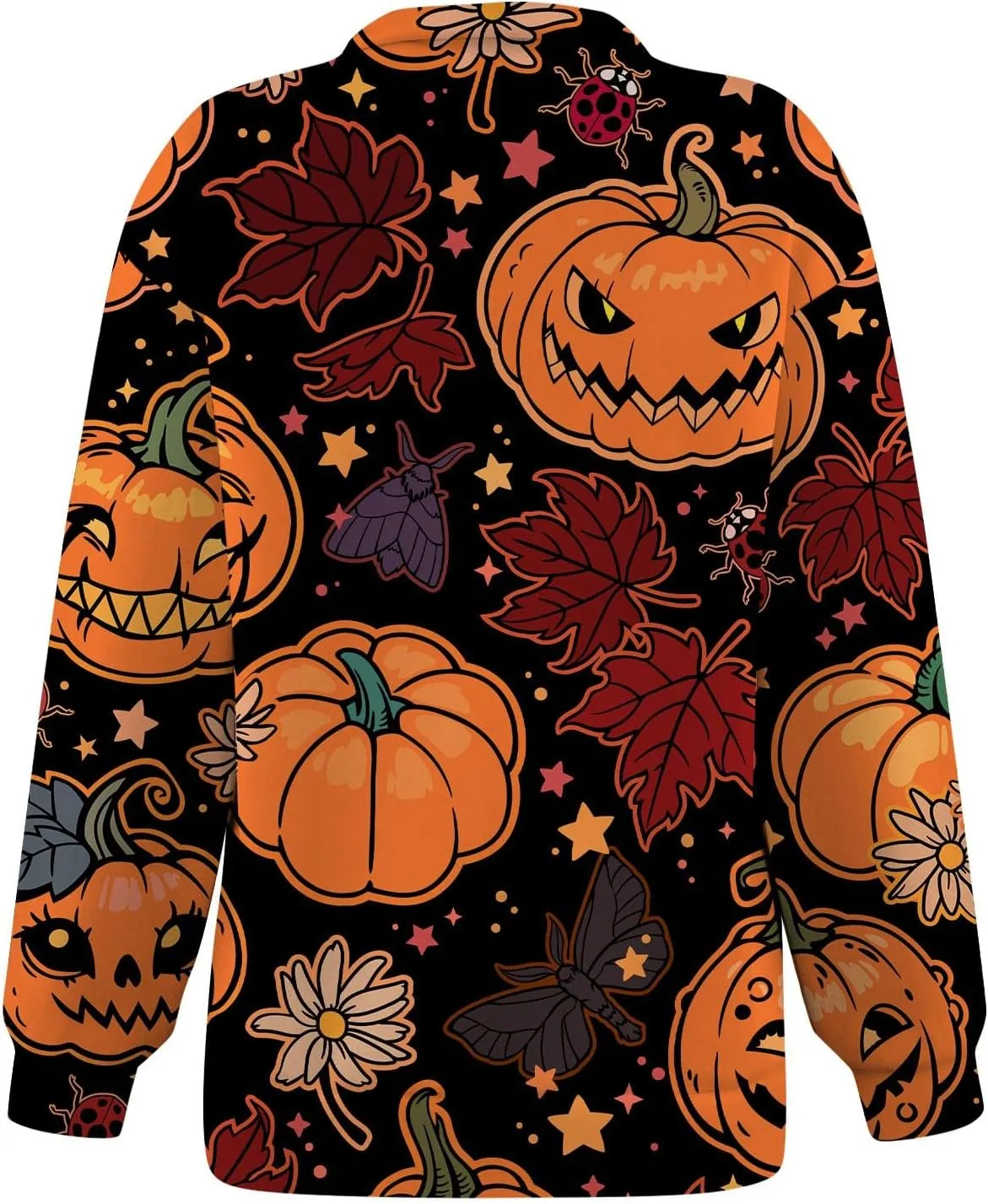 Womens Halloween Sweatshirt Fashion Half Zip I See Ghosts Pullover Casual Autumn Loose Plus Size Sweatshirt