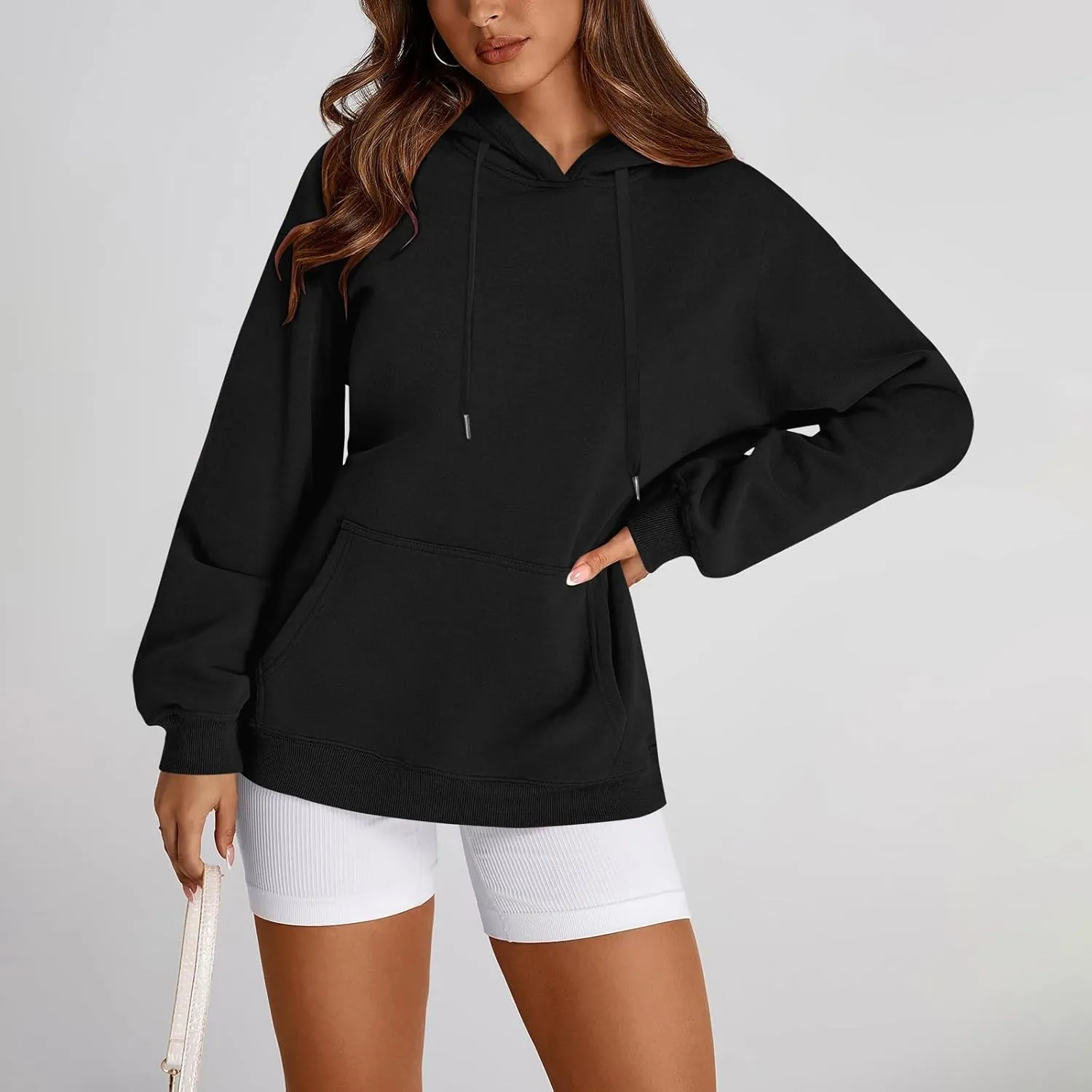 Womens Hoodie Pullover Trendy Oversized Hooded Seweatshirts with Pockets Comfy Soft Hoodies Y2k Clothes Outfits