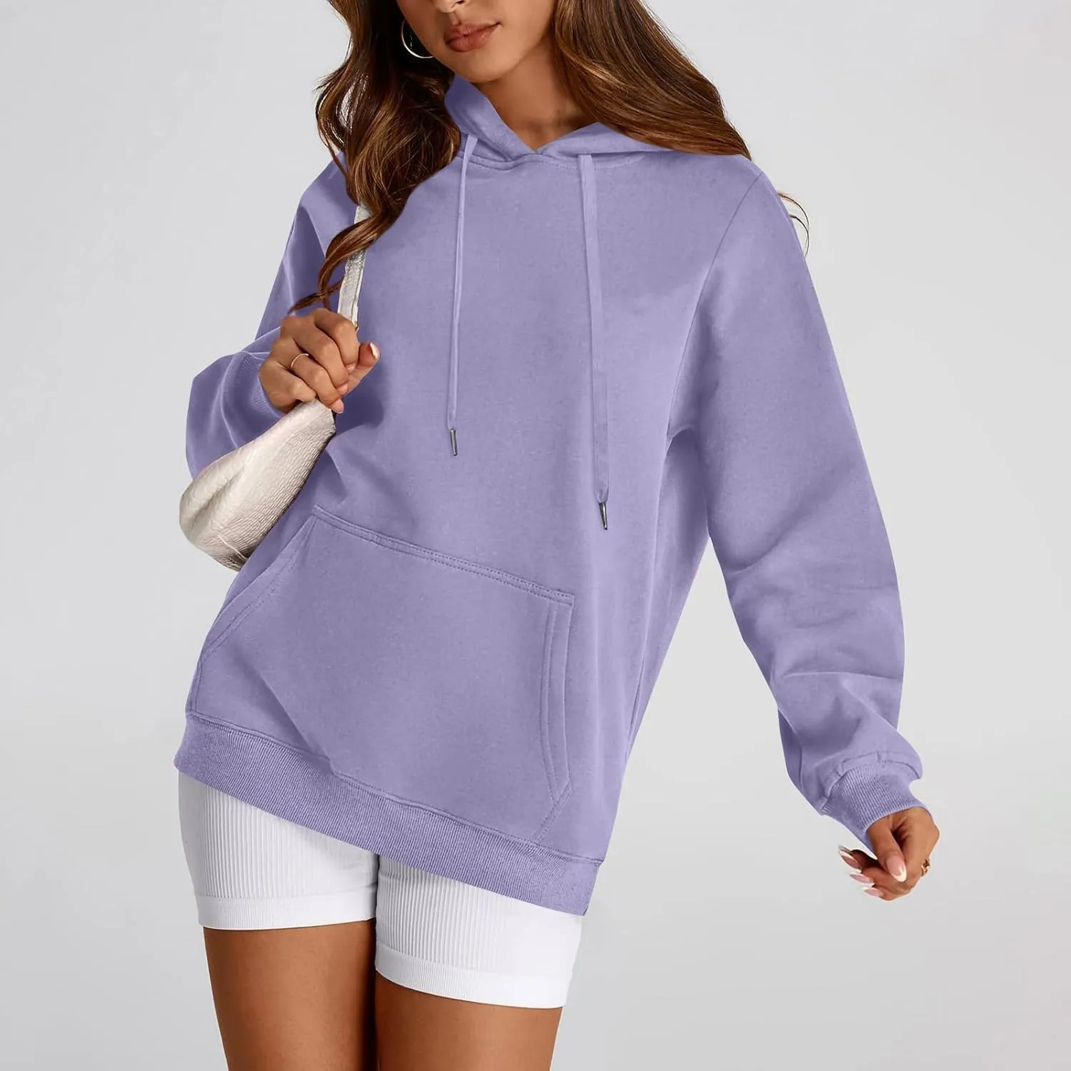 Womens Hoodie Pullover Trendy Oversized Hooded Seweatshirts with Pockets Comfy Soft Hoodies Y2k Clothes Outfits