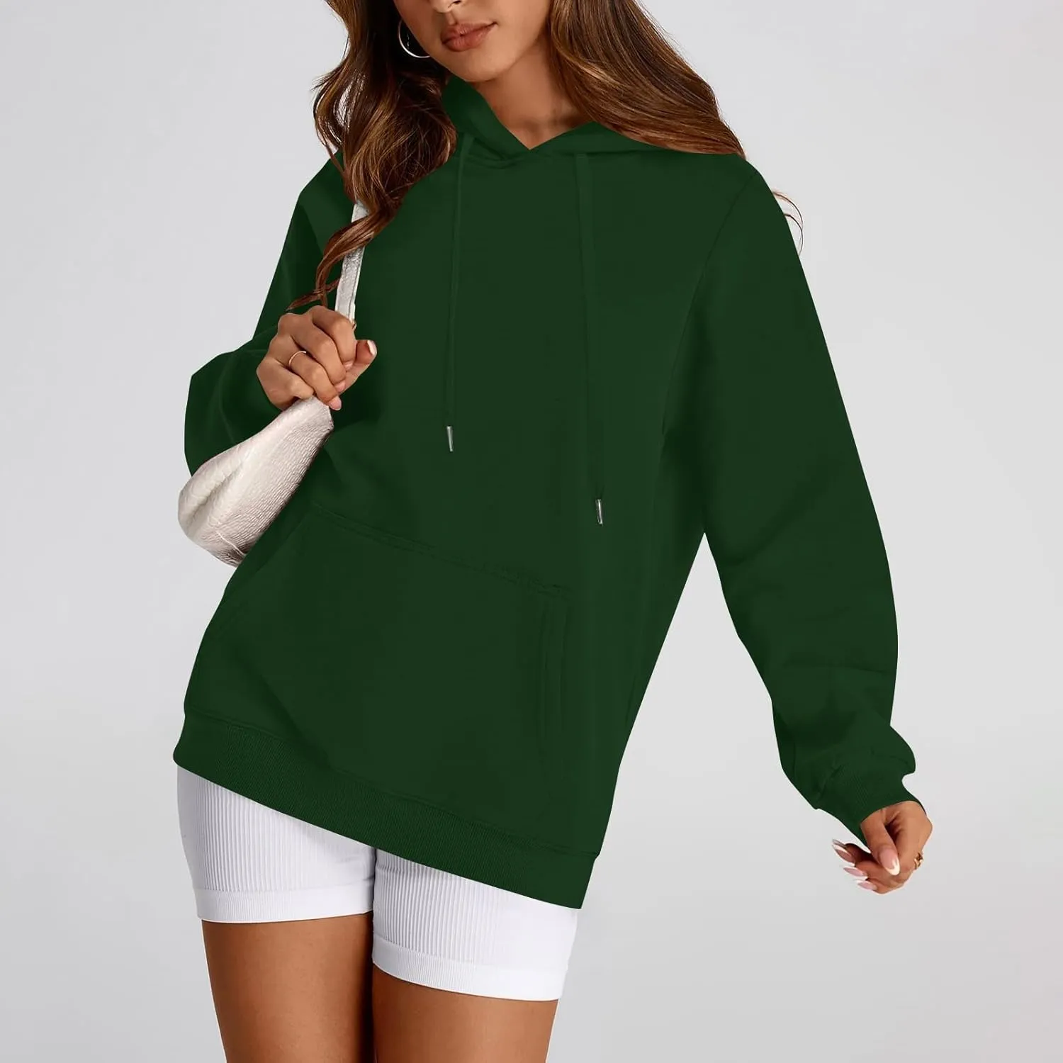 Womens Hoodie Pullover Trendy Oversized Hooded Seweatshirts with Pockets Comfy Soft Hoodies Y2k Clothes Outfits