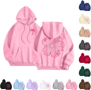 Womens Letter Print Hoodies Sweatshirt Graphic Casual Long Sleeve Drawstring Hooded Pullover Tops With Pocket 2025