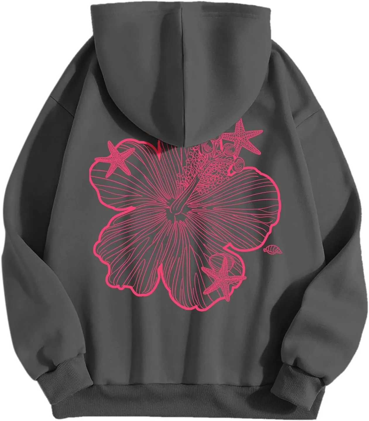 Womens Letter Print Hoodies Sweatshirt Graphic Casual Long Sleeve Drawstring Hooded Pullover Tops With Pocket 2025