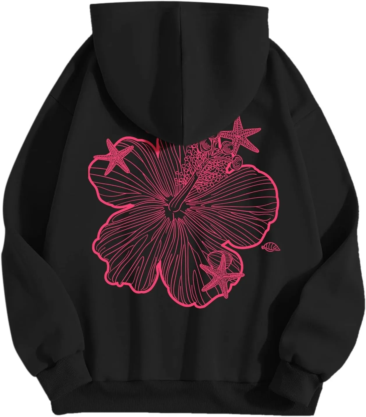 Womens Letter Print Hoodies Sweatshirt Graphic Casual Long Sleeve Drawstring Hooded Pullover Tops With Pocket 2025