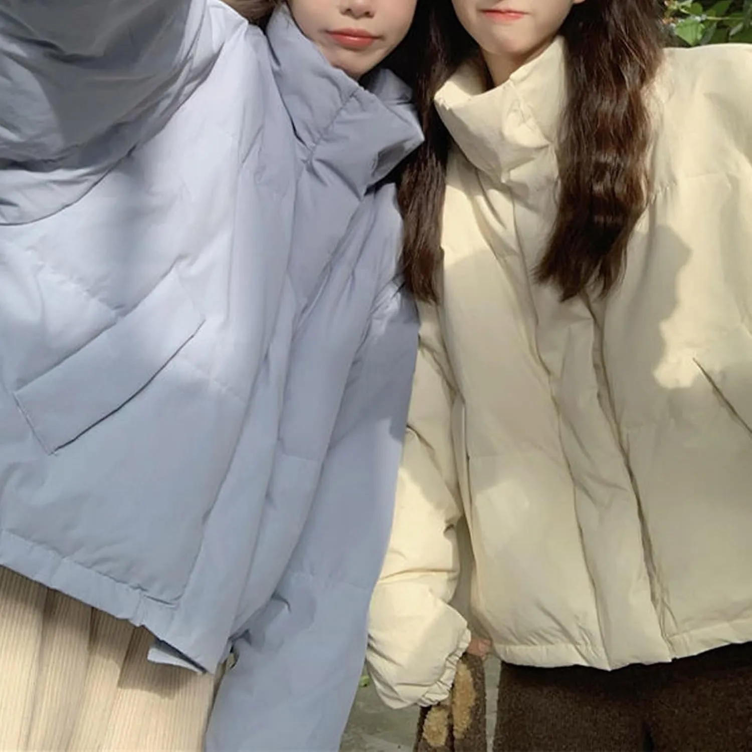 Women's Lightweight Quilted Jackets Oversized Winter Coats Stand Collar Thicken Puffer Jackets Warm Down Coats Parkas