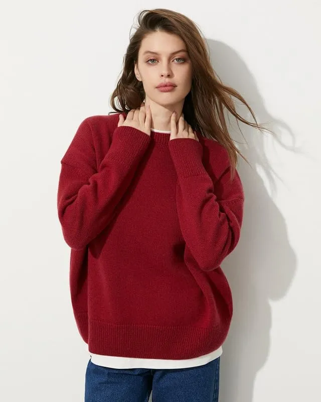 Women's Lightweight Soft Petite Crewneck Lightweight Solid Plain Sweaters Fall Winter Pullover Jumper Tops